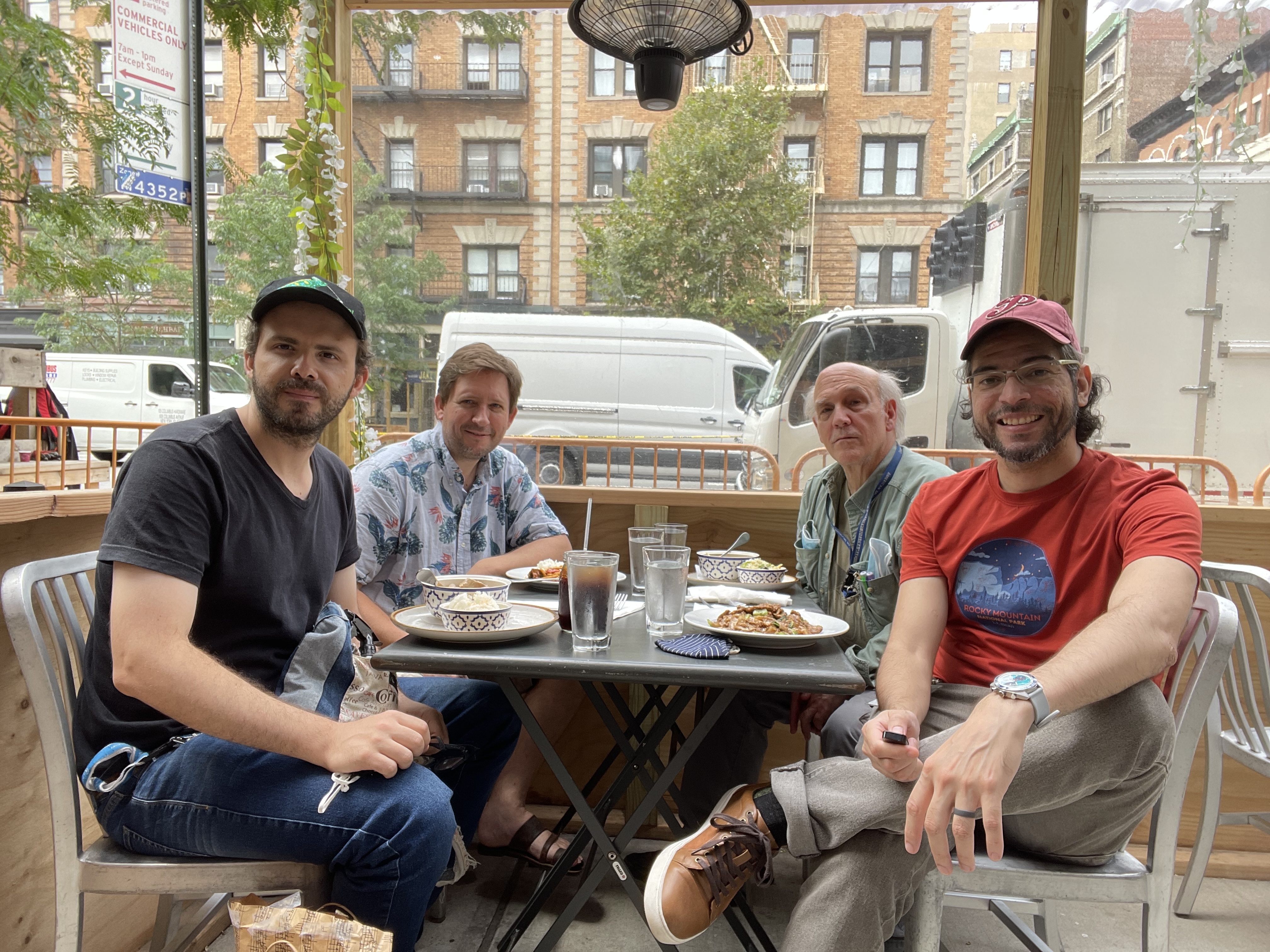 2021 lunch with Ricardo Botero-Trujillo, Lorenzo Prendini, Lou Sorkin, and Pío Colmenares